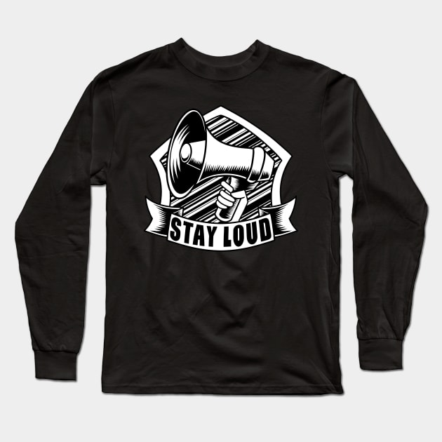 STAY LOUD MEGAPHONE SIMPLE LOGO white Long Sleeve T-Shirt by OXVIANART